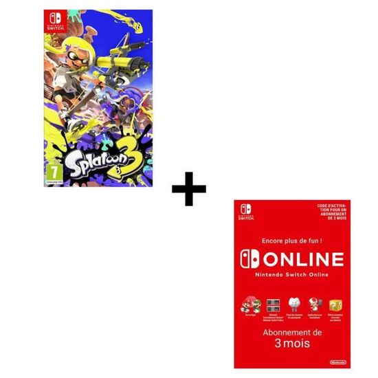 Pack : Splatoon 3 Jeu Switch  + Abonnement de 3 Mois au Nintendo Switch Online