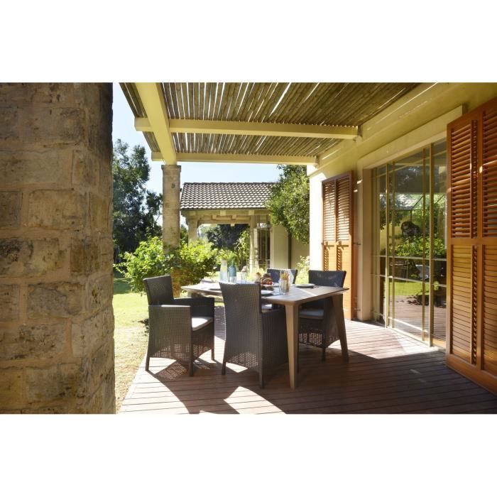Table de jardin rectangulaire 160cm cappuccino en résine 6 personnes Lima Allibert by KETER - vue 4