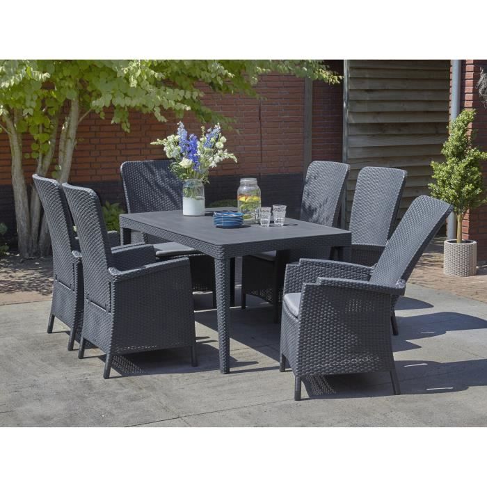 ALLIBERT JARDIN Table GIRONA 160x90cm + 4 fauteuils MONTANA Résine - vue 3