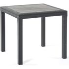Table pour extérieur fabriquée en polypropylène avec finition blanche et motif rayé Progarden