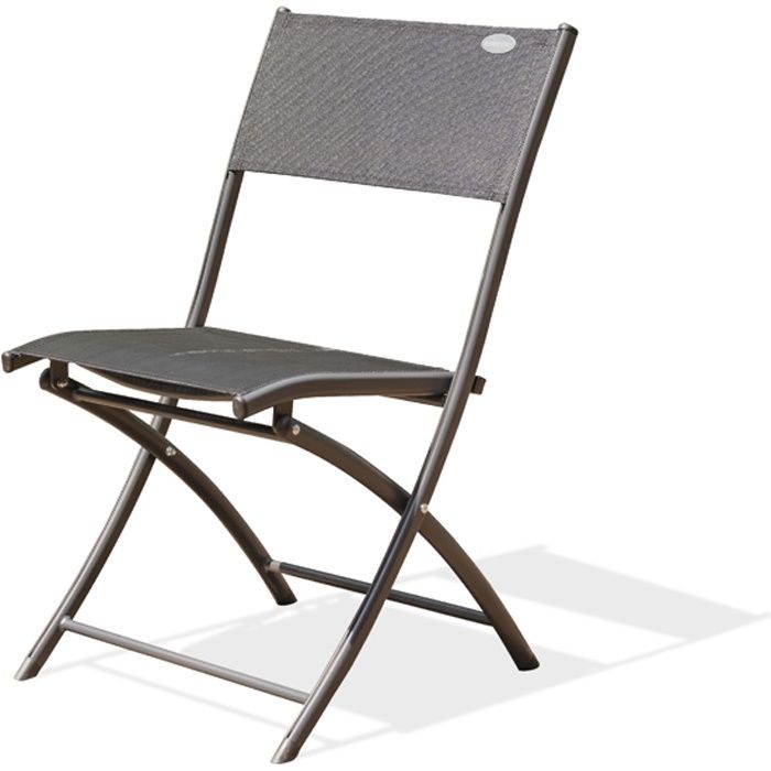 chaise de jardin pliante - dcb garden - c43 - aluminium - textilène - gris anthracite