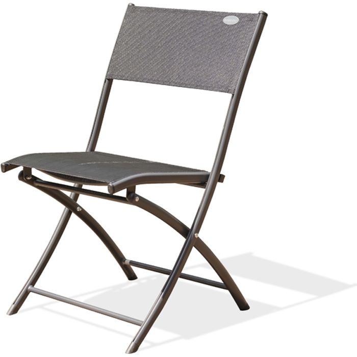 Chaise de jardin pliante - DCB GARDEN - C43 - Aluminium - Textilène - Gris anthracite
