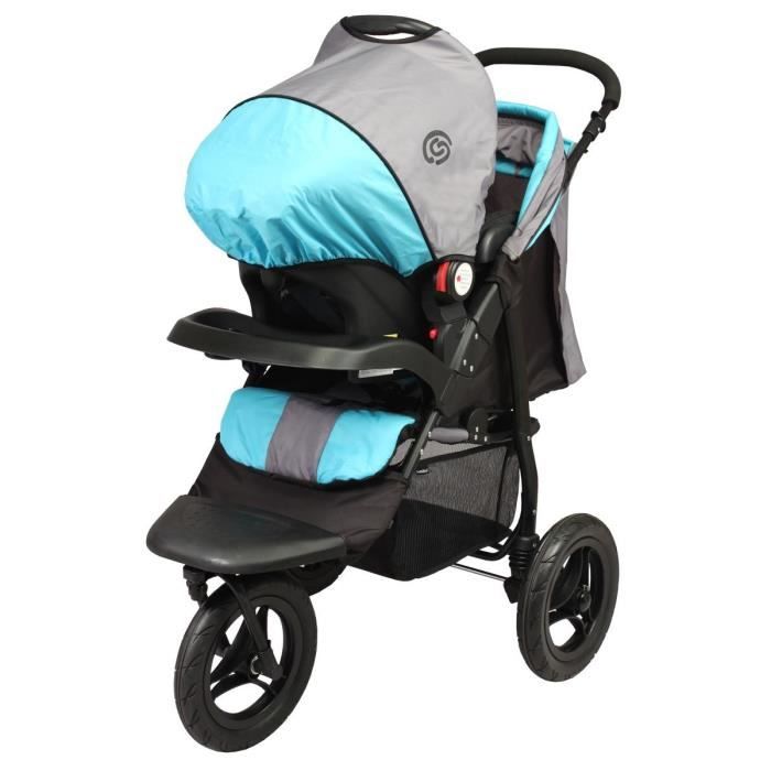 BAMBIKID Poussette combin e Duo 3 Roues Coloris Noir taupe