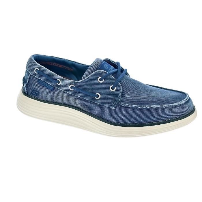 SKECHERS Baskets Status 2.0 Lorano - Homme - Bleu Marine - Tige en tissu - Fermeture à lacets