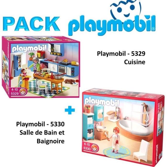 Playmobil - 5330 - Jeu de construction - Salle de bains avec baignoire et  pare-douche : : Jeux et Jouets