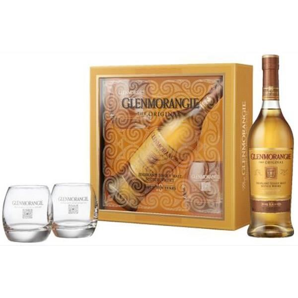 Glenmorangie 10 ans Highlands Single Malt Scotch Whisky 40vol 70cl Coffret avec 2
