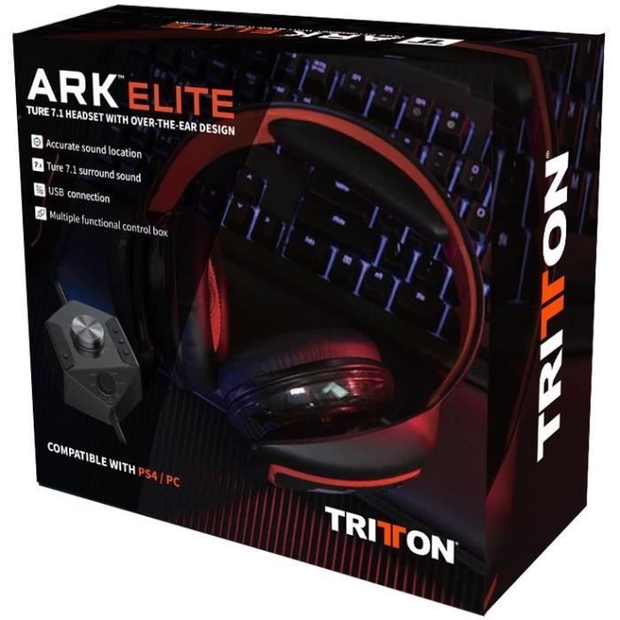 Casque gaming TRITTON ARK Elite 7.1 noir - PS4, Mac et PC