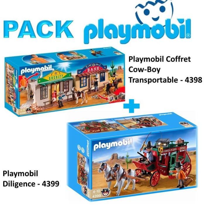 PLAYMOBIL Coffret Cow Boy 4398 Diligence 4399 Cdiscount Jeux Jouets