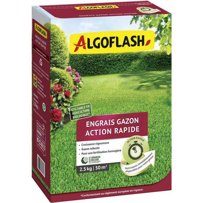 Engrais gazon - ALGOFLASH - Action rapide - 25 kg