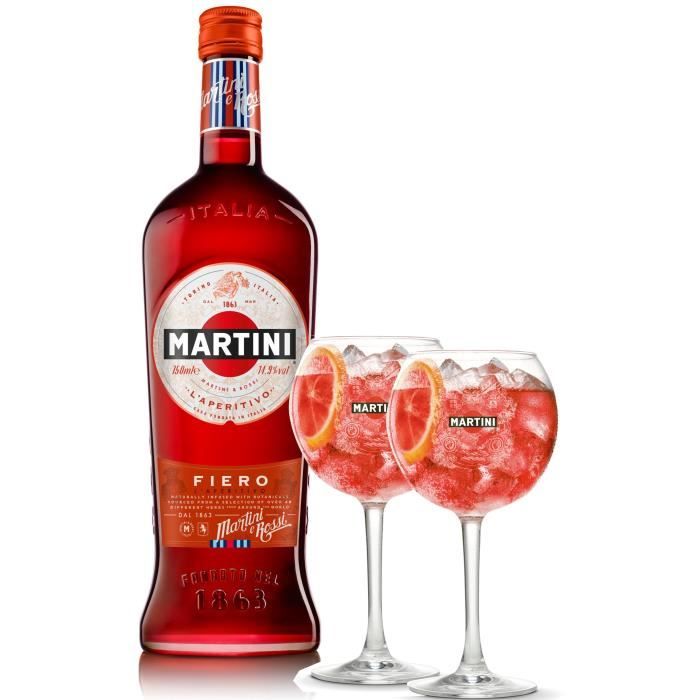 Martini Fiero 75 cl + 2 verres ballon Martini La cave Cdiscount