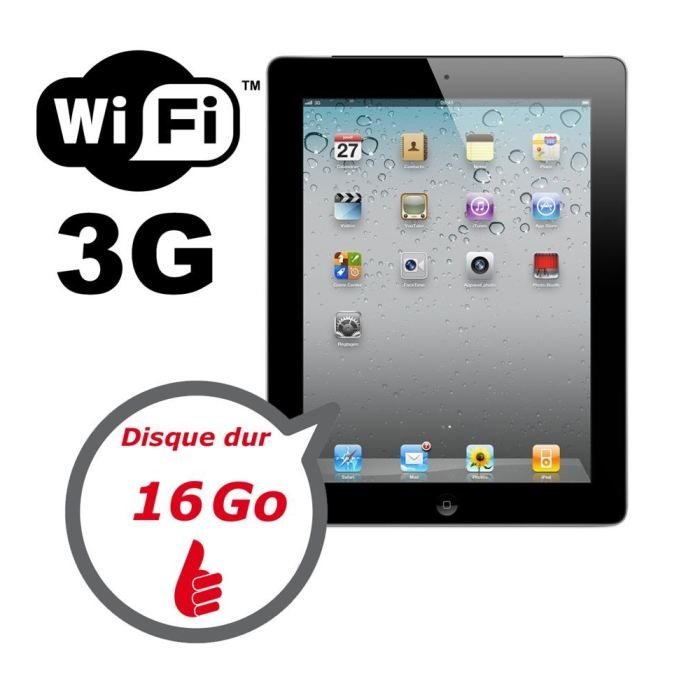 Tablette Apple IPAD 2 16Go 3G noir Reconditionné