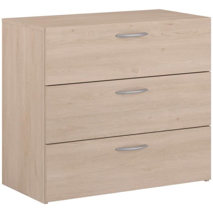Parisot Commode - Easy Life - 3 Tiroirs - Chene - 78,2 X 69,3 X 40,8