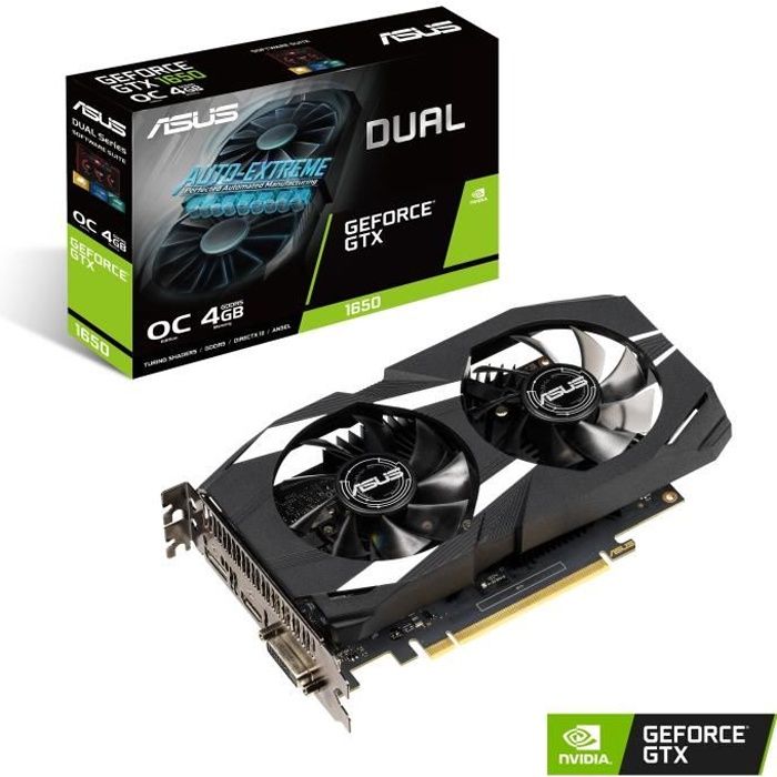 ASUS Carte graphique GeForce GTX 1650 4 Go DUAL OC (DUAL GTX1650 O4G) - Asus