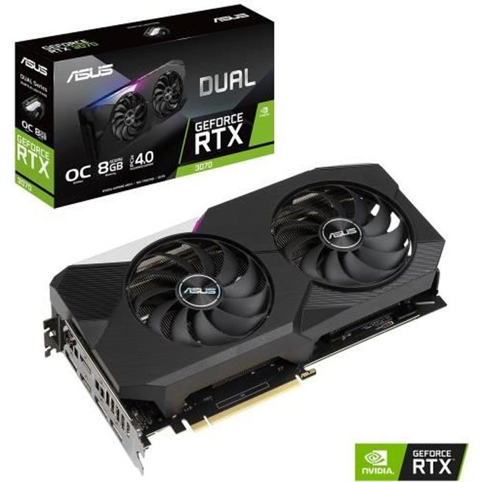 Carte graphique ASUS DUAL RTX 3070 OC - 8 Go (DUAL RTX3070 O8G) - Asus