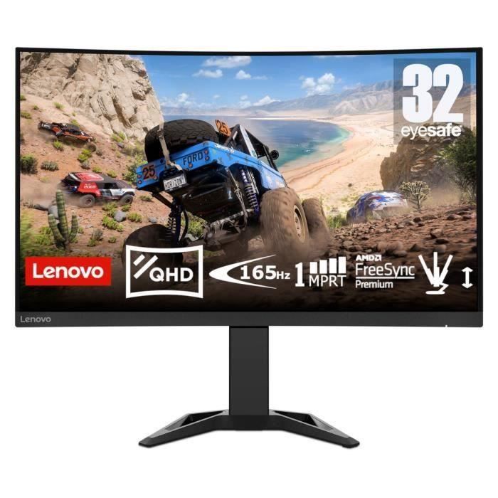 Ecran PC Gamer Incurvé LENOVO Legion  32 QHD – 165Hz – Dalle VA – 1ms – HDMI – FreeSync™ Premium – G32qc-30 – Ajustable en hauteur