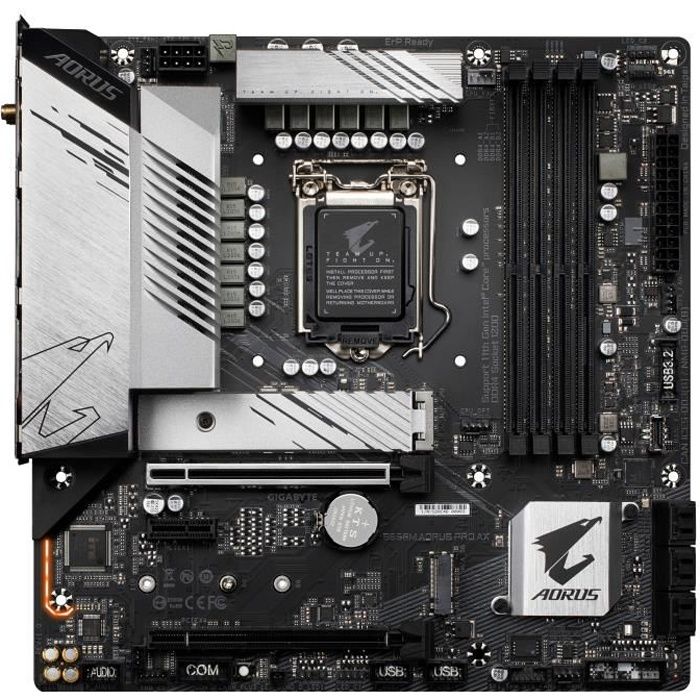 Gigabyte B560M AORUS PRO AX 1.0 carte mère micro ATX Socket LGA1200 B560 Chipset USB 3.2 Gen 1 USB C Gen1 USB C Gen 2x2 USB 3.2 Gen 2 2.5 Gigabit LAN Wi Fi 6 Bluetooth carte...
