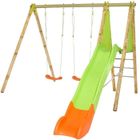ALEO BY TRIGANO Station de jeux bois poutre métal 2,30 m Techwood ARROBA - 4 enfants