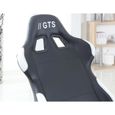 Chaise Gamer Baquet Race - Simili et PVC - Noir et blanc - L 68 x P 54,5 cm-4