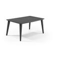 ALLIBERT JARDIN Table LIMA 160x100cm - Graphite + 4 fauteuils AKOLA Capuccinno - Résine-1