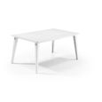 ALLIBERT JARDIN Table LIMA 160x100cm - Blanc + 2 lots de 2 fauteuils AKOLA Capuccinno - Résine-1