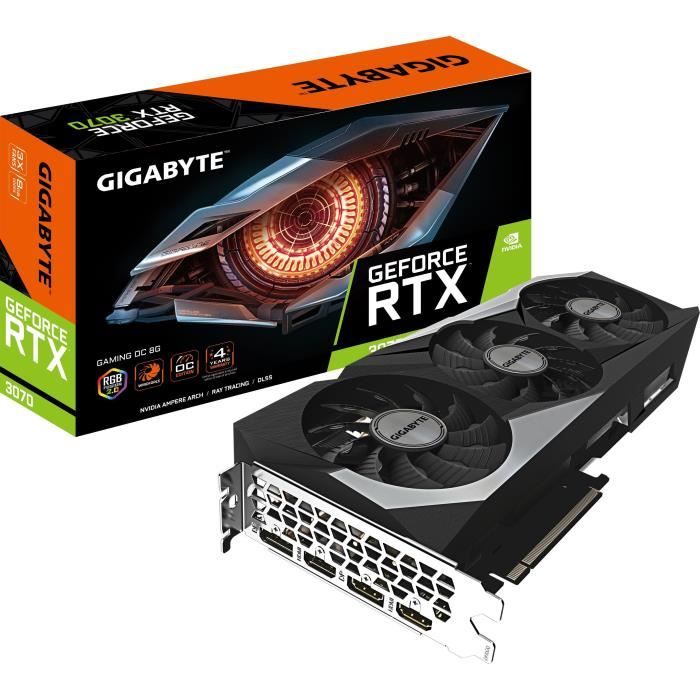 Carte Graphique GIGABYTE RTX 3070 GAMING OC 8G LHR (GV-N3070GAMING OC-8GD)