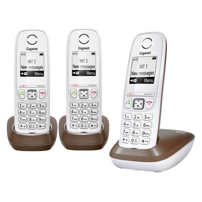 Gigaset AS405 Trio Chocolat Sans Répondeur Cdiscount Téléphonie