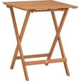 Set bistrot en bois d'acacia FSC - Composé d'une table carrée et de 2 chaises pliables-4