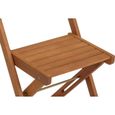Set bistrot en bois d'acacia FSC - Composé d'une table carrée et de 2 chaises pliables-6