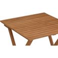 Set bistrot en bois d'acacia FSC - Composé d'une table carrée et de 2 chaises pliables-7