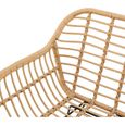 Lot de 2 fauteuils de jardin - Imitation rotin naturel - Structure Acier chaise - L62 x H 64 x P 62 cm-1