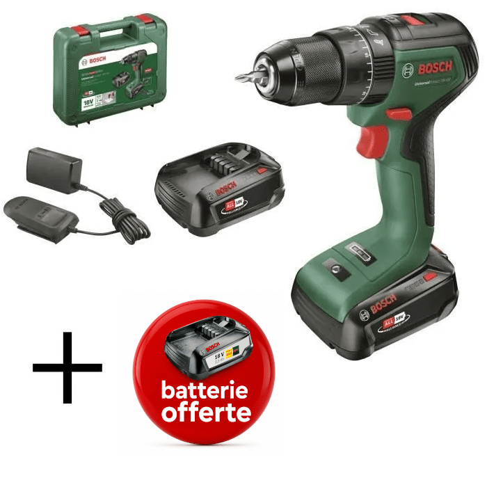 Perceuse À Percussion BOSCH UniversalImpact 18V-EC – 18V, 2 Batteries, Chargeur, Moteur Brushless - vue 4