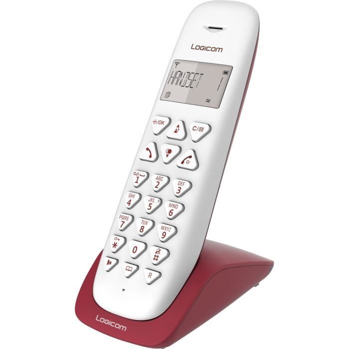 LOGICOM Téléphone sans fil VEGA 150 SOLO Framboise sans répondeur