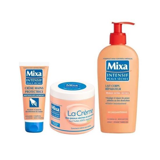 Routine Mixa corps crème main +