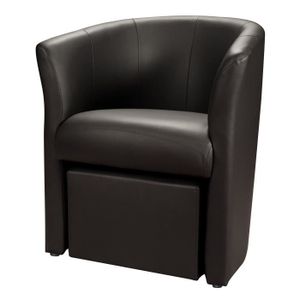 Baya Fauteuil Cabriolet Pouf Tissu Gris L 65 X P 57 Cm