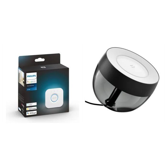 Philips Hue Bridge + Lampe à poser Iris noire