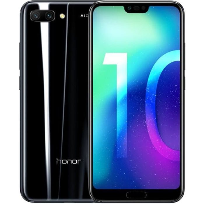 Vente T&eacute;l&eacute;phone portable HONOR 10 Midnight Black 64 Go - Version française pas cher