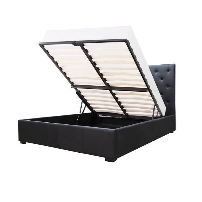 Tete De Lit 140 Simili Cuir Noir Cdiscount