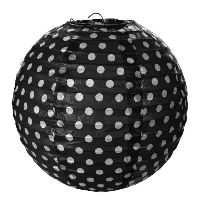 SANTEX Lanterne Boule Papier Pois Noir