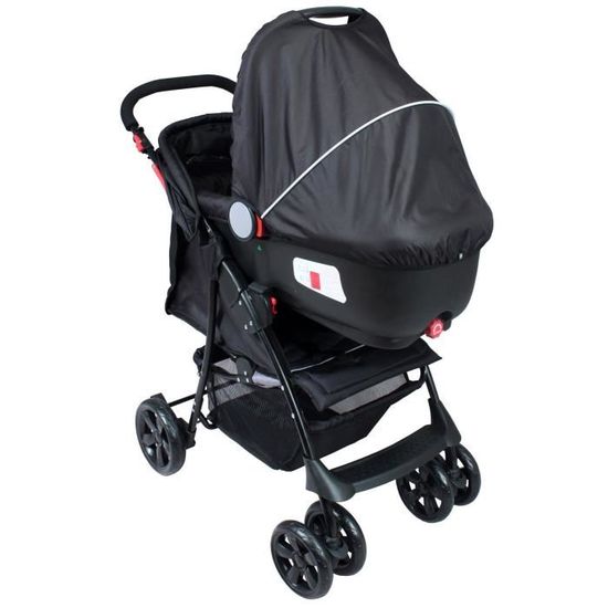 BAMBIKID Poussette Combinee Trio reversible bibop Noir et Gris Cdiscount Puericulture Eveil bebe