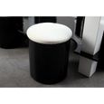 BODEGA Table basse + 6 poufs contemporain MDF noir et blanc - L 130 x P 70 cm noir-4