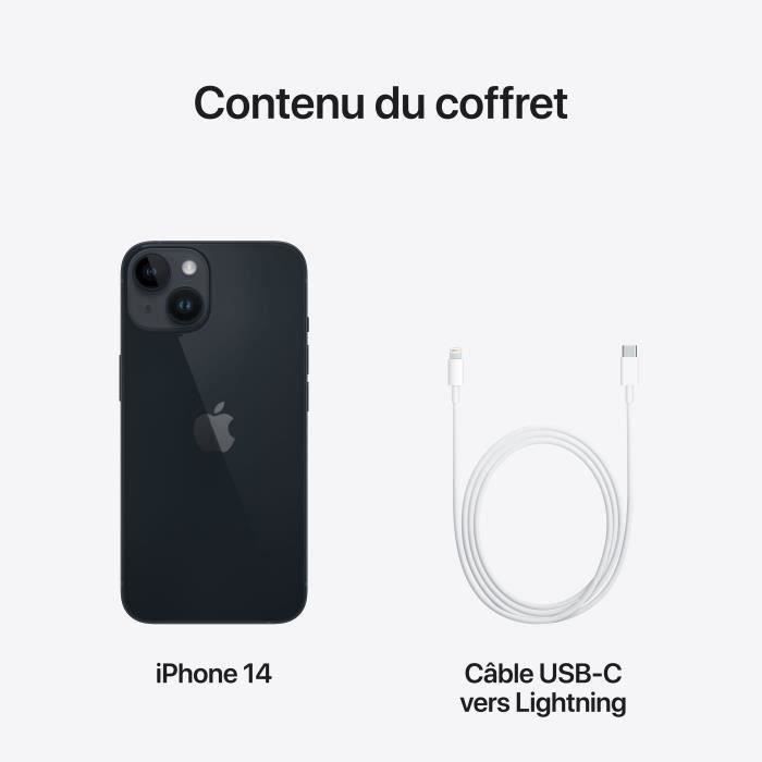 Téléphonie　Midnight　128GB　APPLE　14　iPhone　Cdiscount