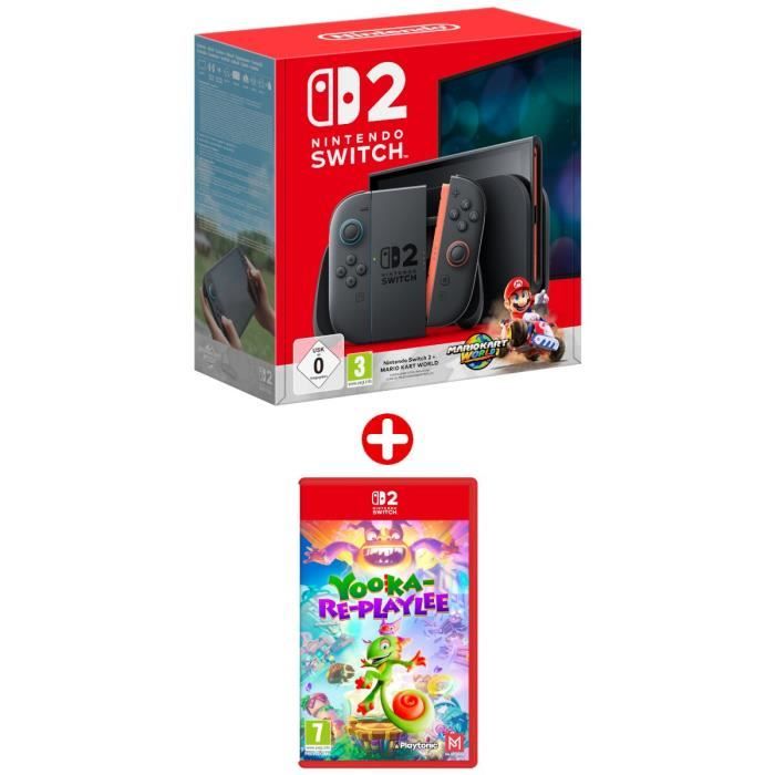 Pack Nintendo : Console Nintendo Switch 2 + Mario Kart World (Code) + Yooka-Replaylee