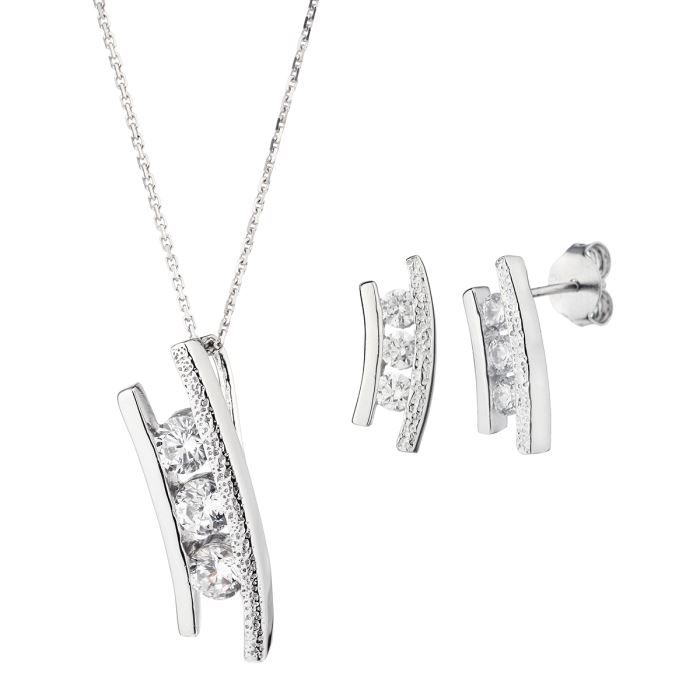 Boucles d'oreilles Flamme en Argent et Oxydes de Zirconium