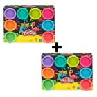 Playdoh Pack de 16 pots fluo, 2x Pack de 8 pots de 56 g de pâte à modeler couleur fluo, loisir créatif, dès 2 ans