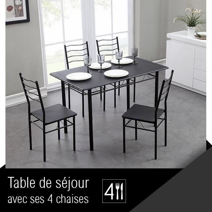 Ensemble Table Et Ses 4 Chaises Noir