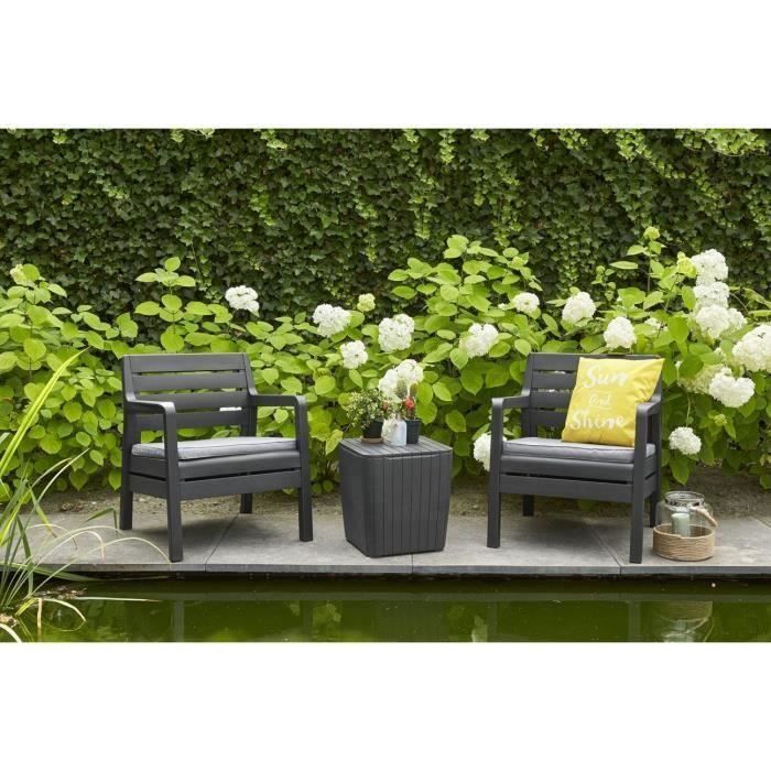 Delano Ensemble De Balcon 2 Places Avec Coussins Assises 2