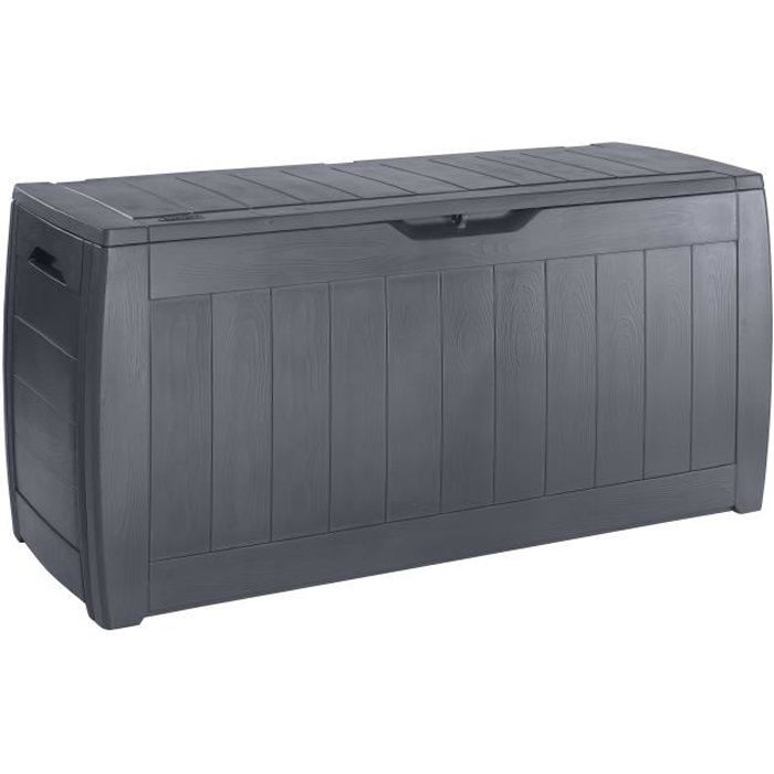 KETTER Coffre de jardin HOLLYWOOD en résine - 270 L - Gris