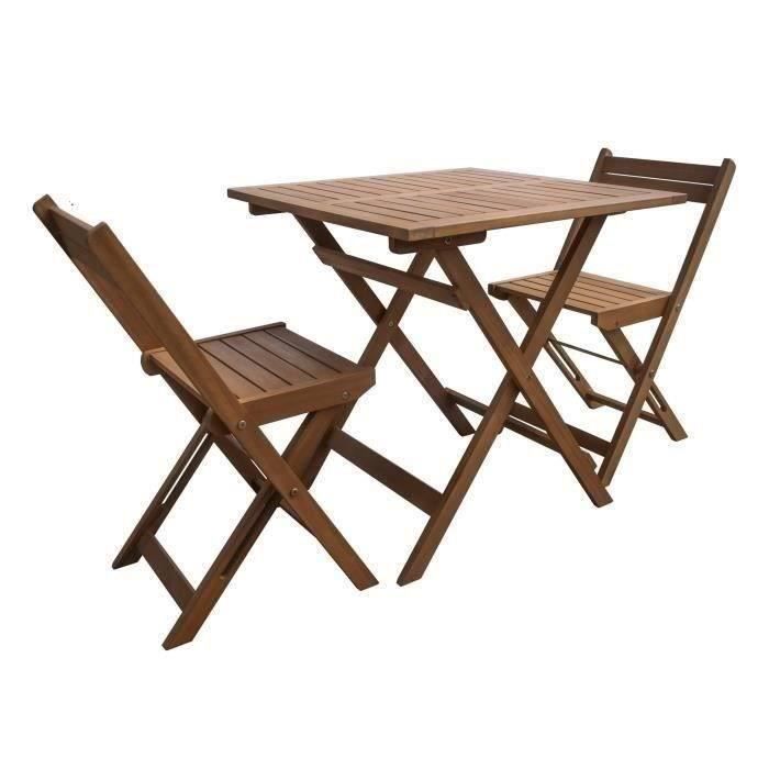 Ensemble Repas De Jardin Ou De Balcon 2 Personnes Table 70x70cm
