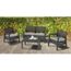 Delano Salon De Jardin Bas 4 Places Resine De Synthese Graphite