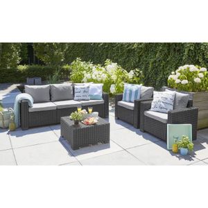 Salon De Jardin En Imitation Resine Tressee Allibert 5 Personnes